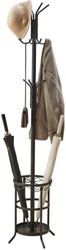 GHWIE Freestanding Coat Rack Stand with Umbrella Holder and Hat Hanger Organizer Rack by GHWIE