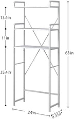 Huhote Over The Toilet Storage Rack with 3-Tier Bathroom Shelves, Space Saver Toilet Shelf, Bathroom Storage Organizer with Hooks for Over Toilet Storage and Bathroom Shelf (White Faux Marble) - Image 2