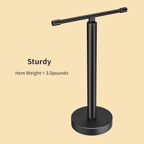 YUMORE Hand Towel Holder Stand Countertop Free Standing,Matte Black Hand Towel Rack for Bathroom Kitchen - Image 7