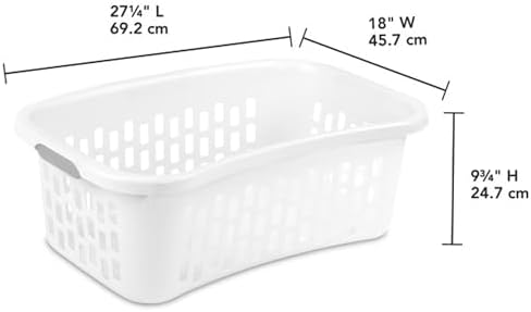 Sterilite HipHold Laundry Basket, Plastic Rectangle Clothes Hamper, 24 Pack - Image 2