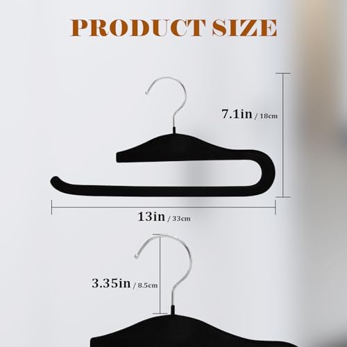 Velvet Hangers Non Slip,40 Pack Space Saving Pants Hangers,Thin Space Saving Clothes Hanger for Closet, Durable Heavy Duty Hanger with 360 Swivel Hook for Pants Towel Jeans(Black) - Image 3