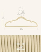 SONGMICS Velvet Hangers 50 Pack, Non-Slip Clothes Hangers with Shoulder Notches, Pants Bar, 360° Swivel Hook, Space-Saving, for Closet, Summer Sand UCRF029K05 - Image 6