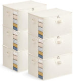 6Pack Canvas Storage Bags for Clothes & Comforters with Clear Window, Beige by Unknown