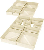 Drawer Organizer Clothes, Nursery Dresser & Closet Storage, Beige, 15 Pack by DiMJ