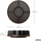 Umbra Bellwood Lazy Susan, Divided Tray Organizer, Black/Walnut - Image 3