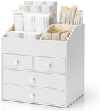 VLANDO Makeup Organizer Countertop with 4 Drawers,White by VLANDO