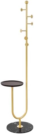 JIAYUEJU Coat Rack Freestanding with Table for Entryway (Gold) - Image 4