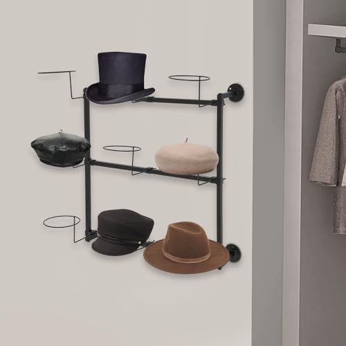 9Pcs Hat Hooks Wire Grid Wall Hat Holder, 3 Tier Hat Display Multiple Hooks for Gridwall for Retail Cloth Wardrobe Capacity 22.05 lbs - Image 3