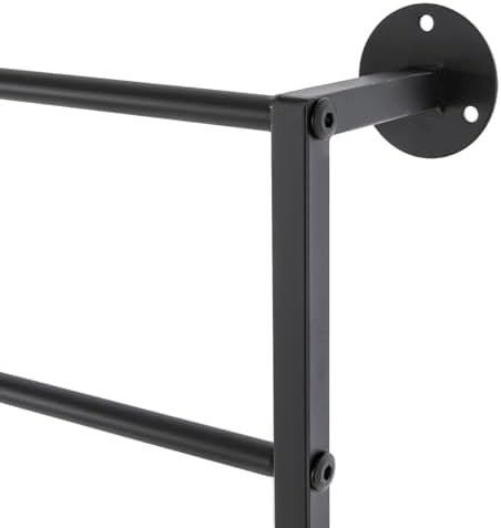 Wall Mounted Scarf Rack 23.6"×47.2", Wall Wrapping Paper Ribbon Organizer, Tie Scarf Rack Belt Towel Holder Metal Shelving Rack for Flower Shop Retail Store (Black) - Image 7
