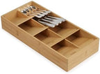 Joseph Joseph Drawer Store Large Compact Flatware, Silverware, Cutlery Drawer Organizer, 8 compartments, Holds 48 Pieces, Bamboo by Unknown
