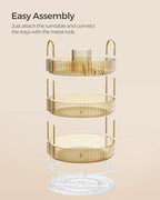 SONGMICS 3-Tier Makeup Organizer, Round Rotating, Customizable - Image 5