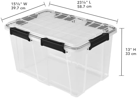 Sterilite Gasket Box, Clear Stackable Plastic Storage Bin, 54 Qt, 12-Pack - Image 3