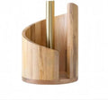 Handcrafted Solid Wood Paper Towel Holder with Brass Stand, Minimalist Scandinavian Kitchen Countertop Organizer for Napkins Receipts Mail, Natural Wood Desk Décor by Unknown