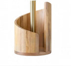 Handcrafted Solid Wood Paper Towel Holder with Brass Stand, Minimalist Scandinavian Kitchen Countertop Organizer for Napkins Receipts Mail, Natural Wood Desk Décor by Unknown
