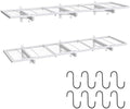 2 Pack Garage Wall Shelving, 46" x 12.5" Heavy Duty Storage Racks, Garage Shelves Wall Mounted with 8 Hooks, 320 LBS Capacity Floating Metal Shelf Organizer for Laundry Room, Basement, Workshop by Riciakik