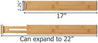 Basicwise 4 Piece Bamboo Expandable Drawer Dividers Adjustable Spring Loaded Organizers for Kitchen Utensils Clothes and Makeup Tools Perfect for Home Organization in Bedroom Bathroom Dresser & Desk - Image 4