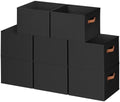 8 Pack Large Closet Storage Baskets Bins for Shelves, Collapsible Fabric Closet Organizers and Storage with Polyester Handles, Decorative Baskets for Organizing Clothes, Towels, Linen Closet 14"x10" by DiMJ