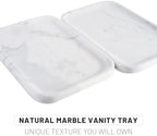 Statuario Marble Vanity Tray - Decorative Organizer for Bathroom Countertop, Dresser, Kitchen Sink - Image 4