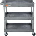 Luxor 32" x 18" Tub Storage Cart 3 Shelves – Gray - Image 2