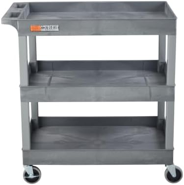 Luxor 32" x 18" Tub Storage Cart 3 Shelves – Gray - Image 2