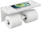 FORIOUS Double Marble Toilet Paper Holder with Phone Shelf, Commercial by FORIOUS