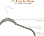 Amazon Basics Space Saving Slim Velvet Non-Slip Clothes Hangers for Closet Organization, Gray/Silver (Pack of 150) - Image 5