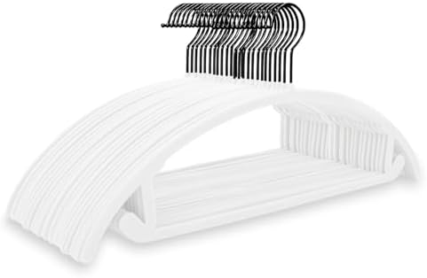 MIZGI Velvet Hangers 50 Pack, Patented Rounded Shoulder Sweater Hangers by MIZGI