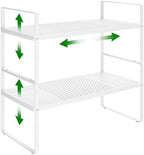 Expandable Kitchen Cabinet Shelf Organizer Rack, 16.5"-27" L x 8" W by LOCVCDA