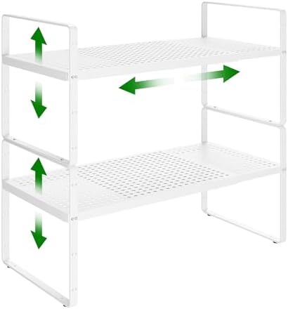 Expandable Kitchen Cabinet Shelf Organizer Rack, 16.5"-27" L x 8" W by LOCVCDA