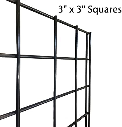 Commercial Grade Gridwall Panels – Heavy Duty Grid Panel for Any Retail Display, 2’ Width x 6’ Height, 4 Gridwall Panels Per Carton (Black Finish) - Image 3