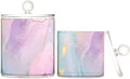 2 Pack Qtip Holder Dispenser with Lids,Watercolor Blue Pink Purple Marble Plastic Cotton Ball Holder Storage Containers,Bathroom Canisters Organizer for Cotton Swab,Cotton Round Pads,Floss 21215203 by Unknown