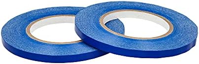 PSBM Blue Poly Bag Sealing Tape with Dispenser, 6 Rolls, 2.3 Mil Thick, 3/8 Inch Wide, 180 Yards Per Roll, Total 1080 Yards, Colored Sealer Tapes for Wrapping, Packaging & Sealing Food Products by PackagingSuppliesbymail