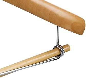 DEILSY™ Natural Suit Hangers for Men with Non-Slip Pants Bar & 360° Swivel Hook - Smooth Finish Wooden Coat Hangers, Heavy Duty Wooden Hanger – Pack of 6 - Image 6