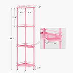 ELYKEN Corner Shower Caddy Standing, 4 Tier Metal Shower Organizer, Pink - Image 2