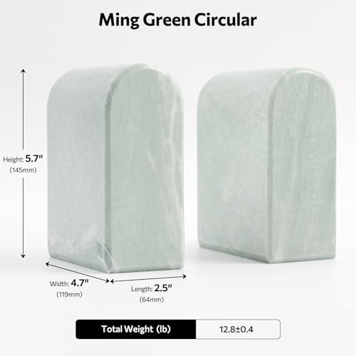 Luxury Marble Bookends for Shelves, 13LB Heavy Duty Marble Book Ends - Image 3