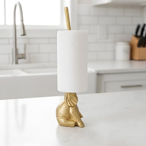 Elephant Toilet Paper Holder 16'' Cast Iron Paper Towel Holder Funny Toilet Paper Holder for The Floor or Counter in The Kitchen or Bathroom Bronze Rustic,Elephant - Image 3