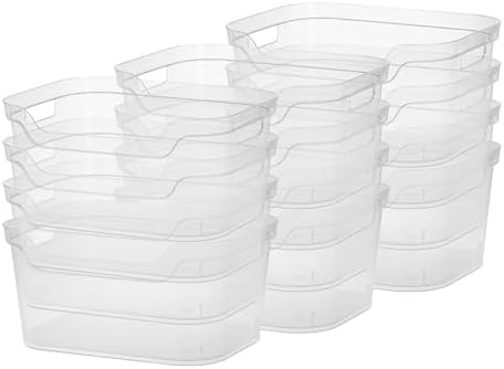 Sterilite Large Open Bin, Clear Plastic Organizing Container, 12-Pack by Sterilite