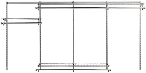 Rubbermaid Configurations Custom Closet Kit 4-8 Ft. Adjustable Metal Wire Shelving Titanium Finish Expandable Organization System Hardware Included for Home Closet/Pantry/Laundry/Mudroom - Image 3