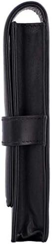 DiLoro Leather Triple Pen Case Pencil Pouch Holder for Three Fountain Ballpoint Rollerball Pens and Pencils - Image 3