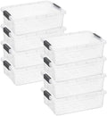 Superio Storage Bins with Lids, Clear Plastic Containers for Organizing, Stackable Totes, BPA Free, Odor Free, Organizer Boxes for Home, and Dorm (8 Pack, 22.75 Qt) by Superio