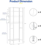 samstar 4 Tier Over The Toilet Storage Rack, Bathroom Organizer Shelves Cabinet Above Toilet, with Adjustable Height Freestanding Shelf Space Saver, White - Image 2