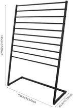 Scarf Display Stand, 10 Tier Metal Scarf Holder Organizer, Scarf Hanger Scarf Holder Scarf Organizer Belt Organizer Pants Rack Scarf Rack for Commercial Clothing Retail Store (Black, 100cm) - Image 4