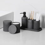 INIUNIK Bathroom Accessory Set, 6 Pieces, Dark Grey - Image 2