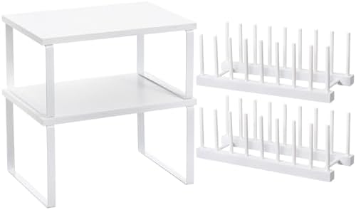 4 Pcs Kitchen Organizer Accessories Set for Cabinet, White, 11.8 x 7.9'' by Marsui
