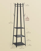 VASAGLE Coat Rack Freestanding, Hall Tree with 4 Shelves - Image 6