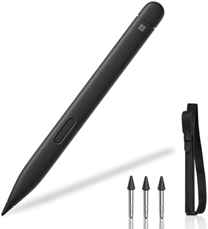 Surface Slim Pen 2 Matte - Bluetooth 5.0 Connectivity - 4,096 Points of Pressure Sensitivity - with Slim Pen 3 Tips and Pencil Holder by Unknown