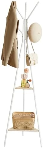 VASAGLE Coat Rack Freestanding, Hall Tree with 2 Shelves by VASAGLEbySONGMICSHOME