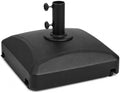 125 Lbs Fillable Mobile Umbrella Base, Heavy Duty Square Stand Built with 4 Rolling Wheels, Stable Outdoor Holder for Patio Deck Lawn and Poolside Market Parasols, Black by Unknown