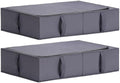 TYEERS Under Bed Storage Containers, Durable Fabric, Washable, Collapsible, Under Bed Storage Bins for Clothes, Blankets, Sheets, Shoes, 27.5x16.5x7 Inches, 2-Pack, Dark Grey by StorageOrganization