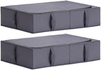 TYEERS Under Bed Storage Containers, Durable Fabric, Washable, Collapsible, Under Bed Storage Bins for Clothes, Blankets, Sheets, Shoes, 27.5x16.5x7 Inches, 2-Pack, Dark Grey by StorageOrganization